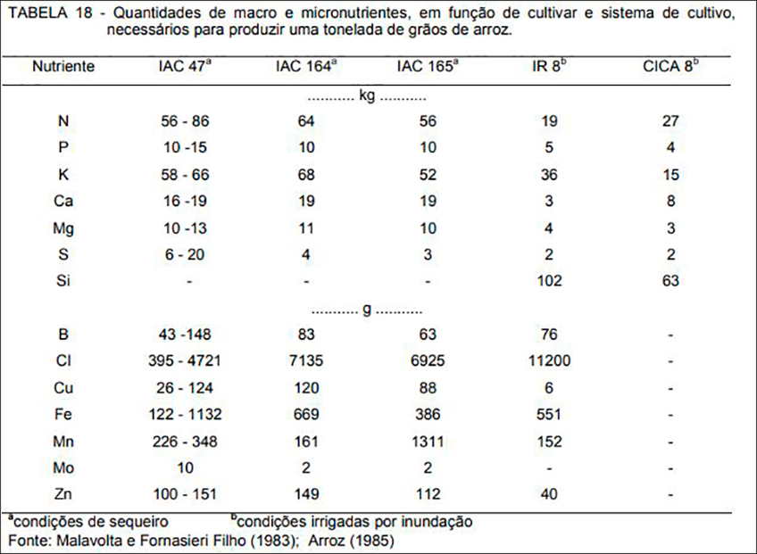 Macronutrientes e Micronutrientes para Arroz Macronutrientes e Micronutrientes para Arroz